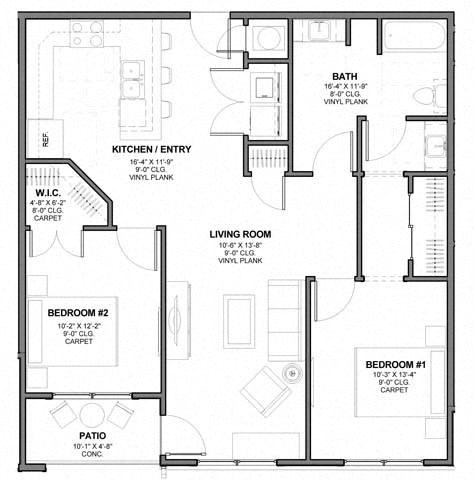 a floor plan of a house with a bedroom and a living room