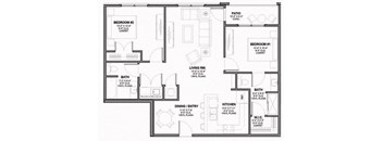Two-Bedroom Floor Plan B3|Kinsley Forest Apartments