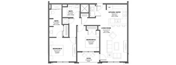 Two-Bedroom Floor Plan B4|Kinsley Forest Apartments