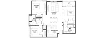 Three-Bedroom Floor Plan C1|Kinsley Forest Apartments
