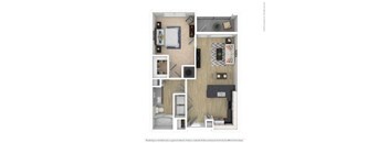 a floor plan of a 1 bedroom apartment