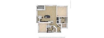 a floor plan of a 1 bedroom apartment