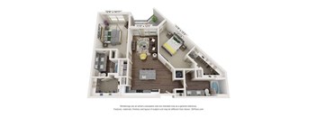 a floor plan of a house with a bedroom and a living room