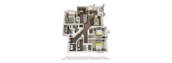 3 bedroom floor plan  the residences at
