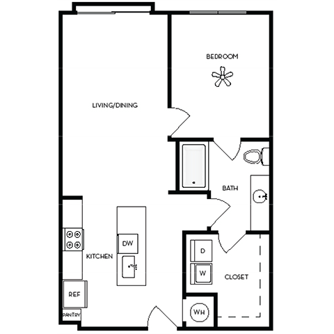 a floor plan of a house with a bedroom and a living room