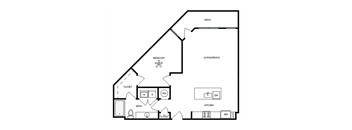 a floor plan of a 1 bedroom floor plan