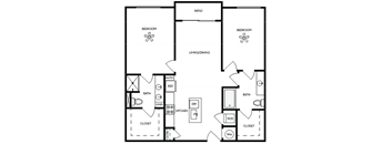 a schematic drawing of a floor plan of a house