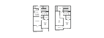 a floor plan of two different floors of a house