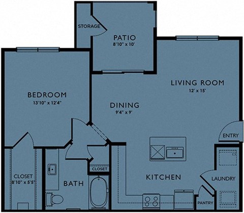 the floor plan of a bedroom apartment with a living room and a dining room
