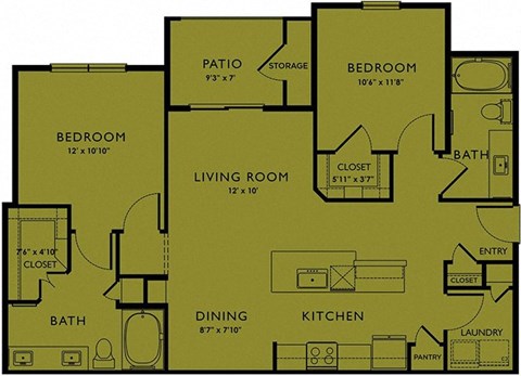 the floor plan of a bedroom house with a living room and a dining room