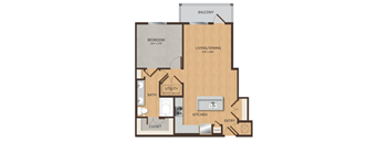 a floor plan of a home with a bedroom and a living room