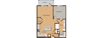 a floor plan of a home with a bedroom and a living room