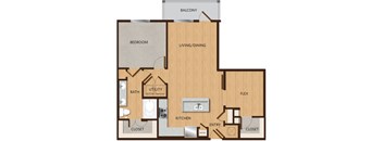 a floor plan of a home with a bedroom and a living room