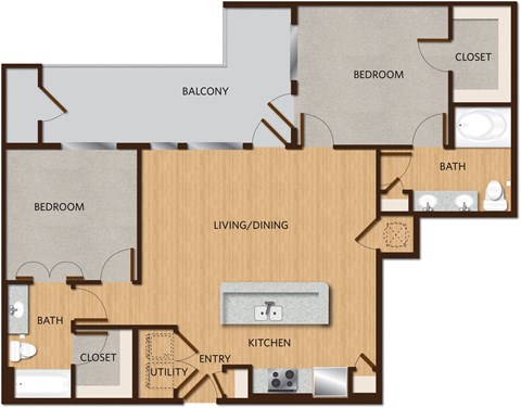 a floor plan of a living room and a kitchen