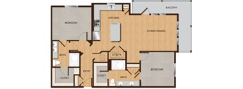 a floor plan of a living room with a bedroom and a kitchen