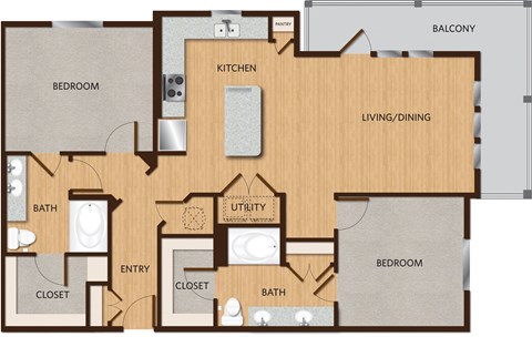 a floor plan of a living room with a bedroom and a kitchen