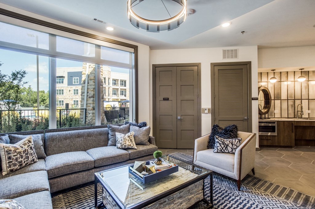 a living room with a couch and a coffee table