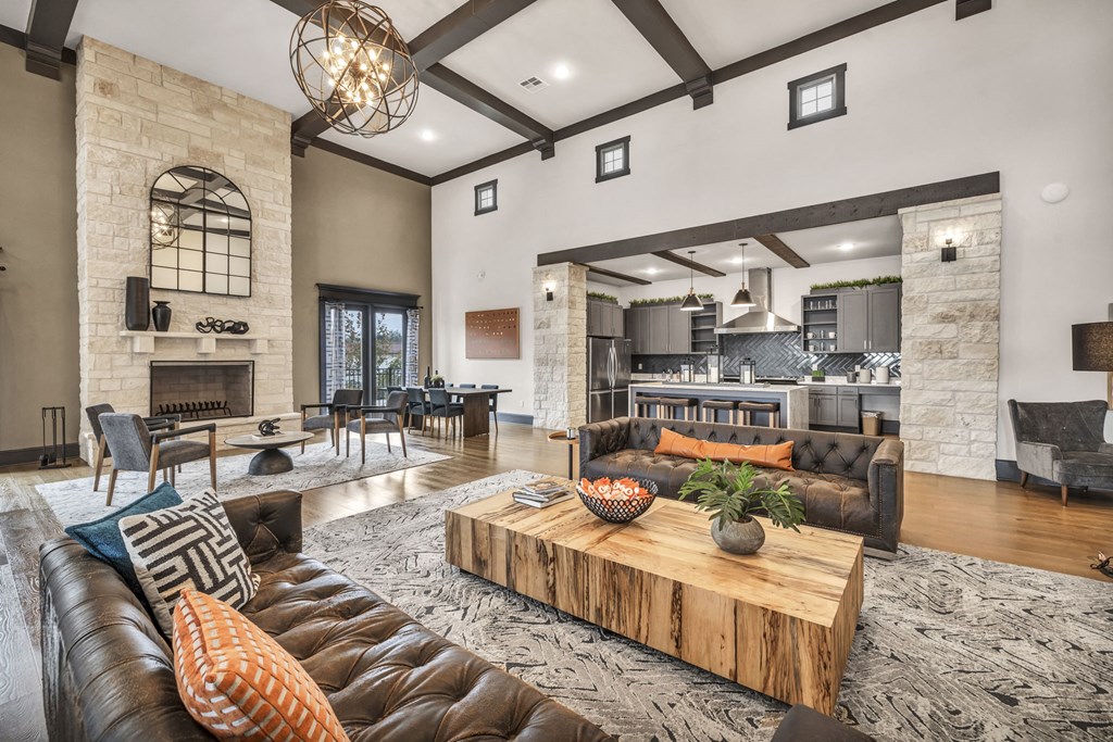 a living room with couches and a coffee table
