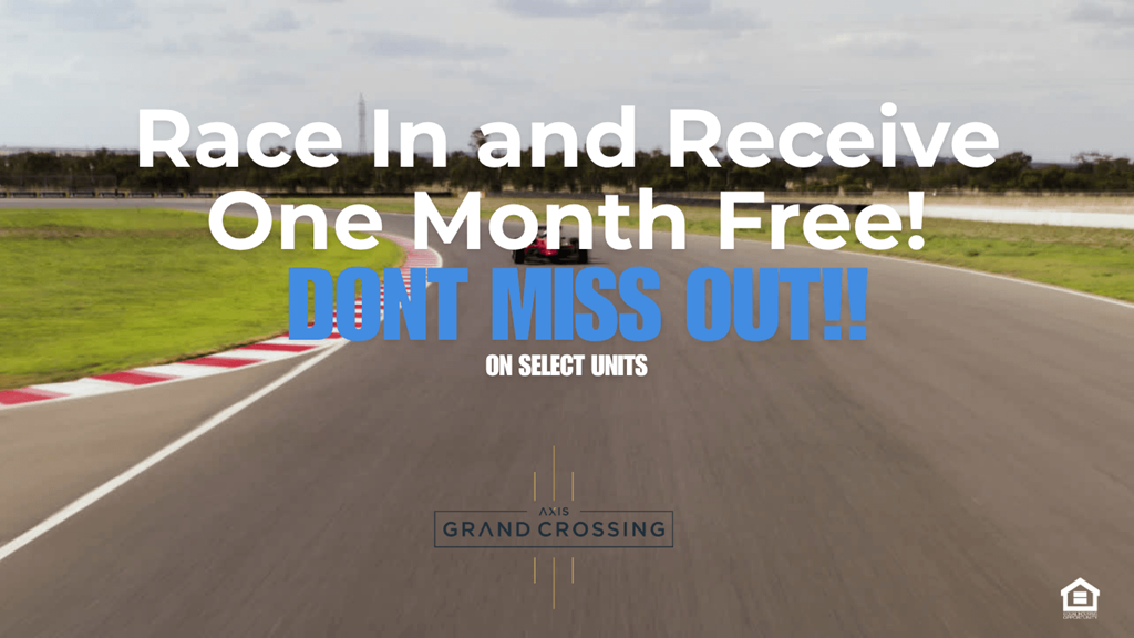 A promotional image for a race incentive with a one month free offer.