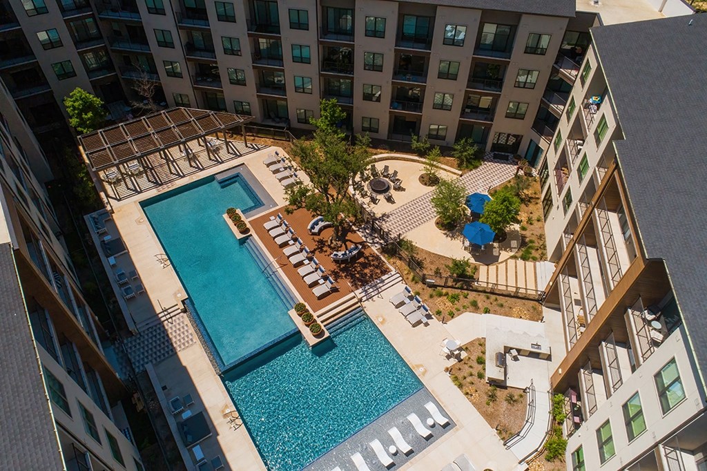 a view of the pool at the residences at city center apartments or nearby