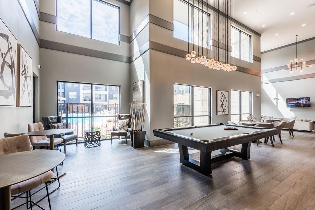 the reserve at bucklin hill clubhouse with pool table