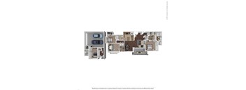 A floor plan of an apartment complex with multiple units and their respective layouts.