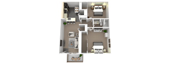 a floor plan of a two bedroom apartment