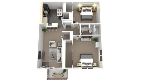 a floor plan of a two bedroom apartment