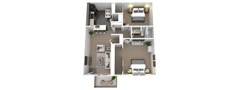 a floor plan of a two bedroom apartment
