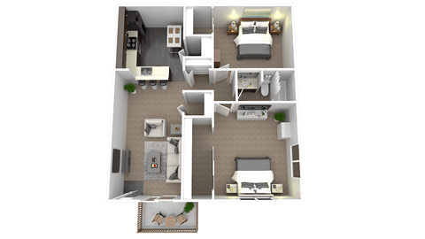 a floor plan of a two bedroom apartment