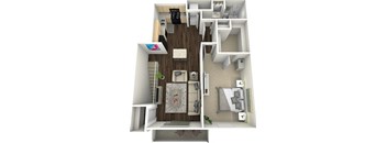a 3d drawing of a floor plan with a bedroom
