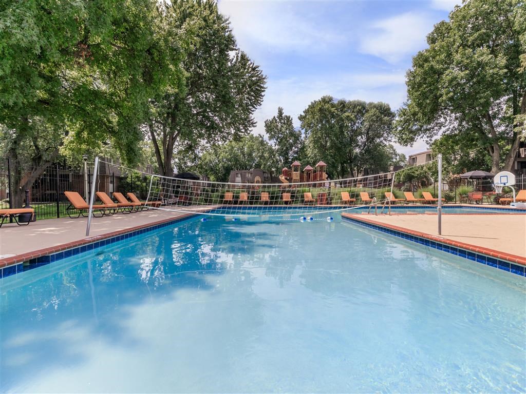 the swimming pool at the apartments for rent