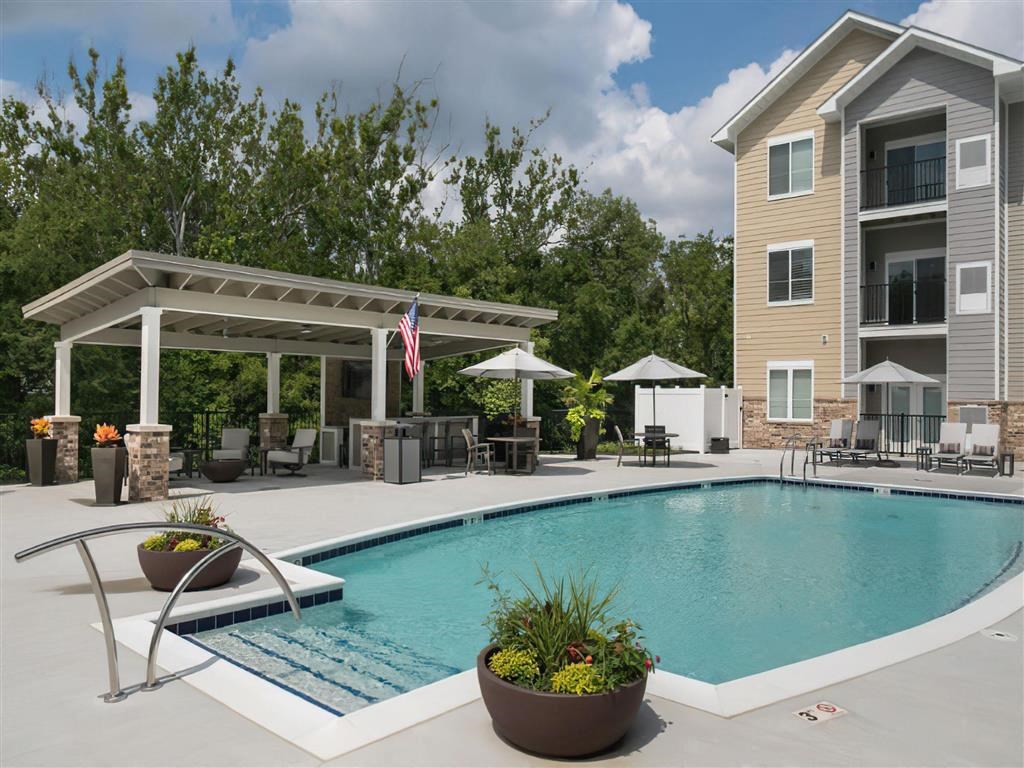 the swimming pool at the apartments for rent
