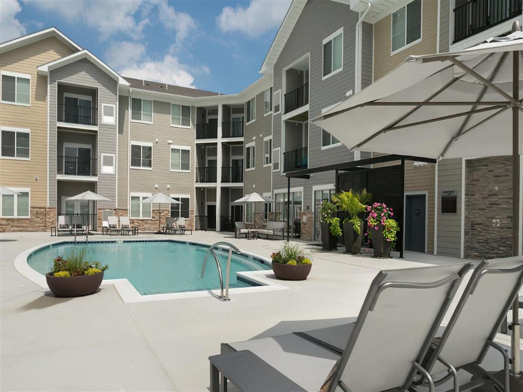 our apartments offer a swimming pool and patio