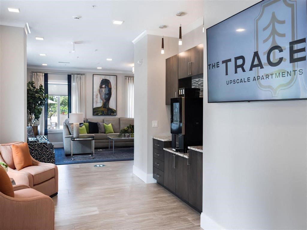 the lobby or reception area of the trade upstairs apartments