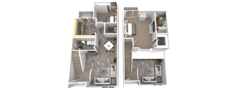 a before and after image of a floor plan