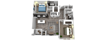 a floor plan of a two bedroom apartment with two bathrooms and a balcony