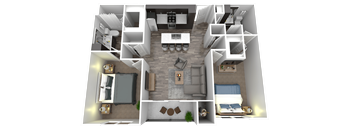 bedroom floor plan an in 3d