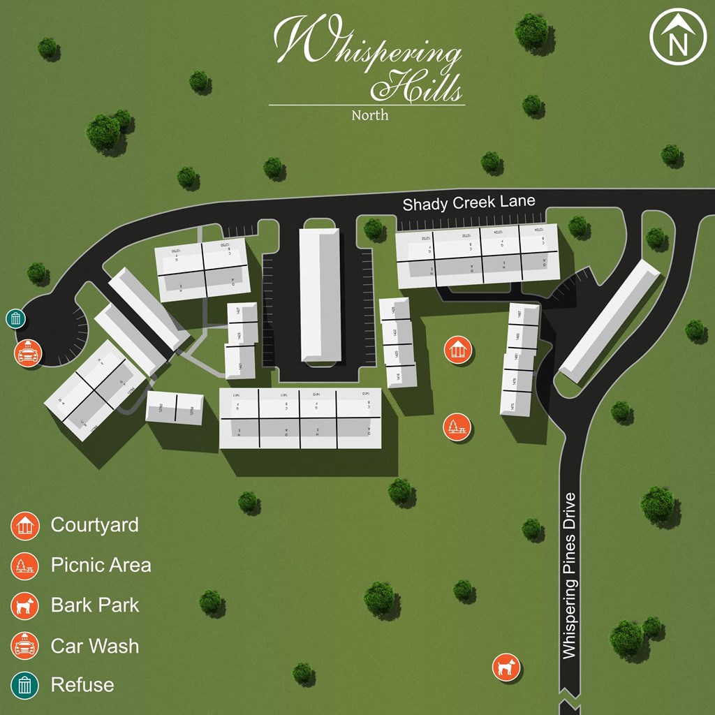 a site plan of the whirling mills facility with a map of the building layout