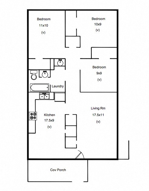 a 3 bedroom floorplan