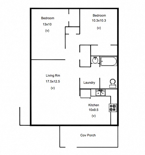 2 Bedroom w/ 1 Bath