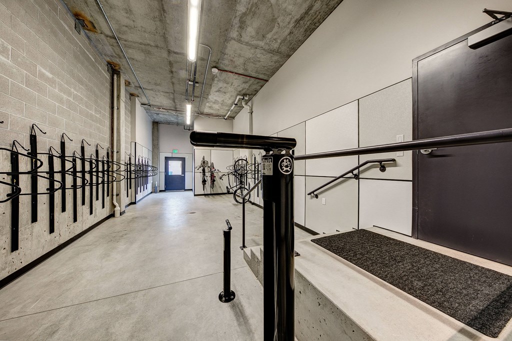 Indoor bike storage room