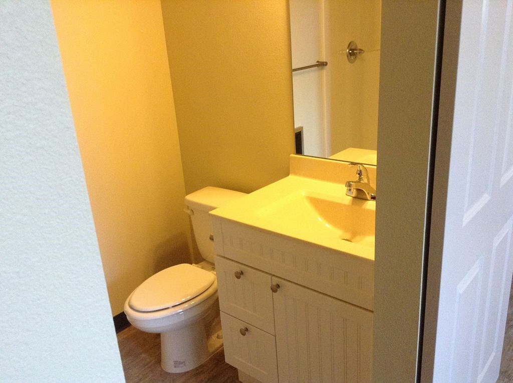 a bathroom with a toilet and a sink