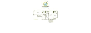 A floor plan of a 2 bedroom apartment.
