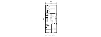 a floor plan of a small house with a bathroom and a bedroom