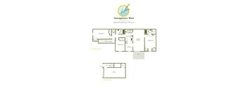 A floor plan of a 3 bedroom apartment in Georgetown West.