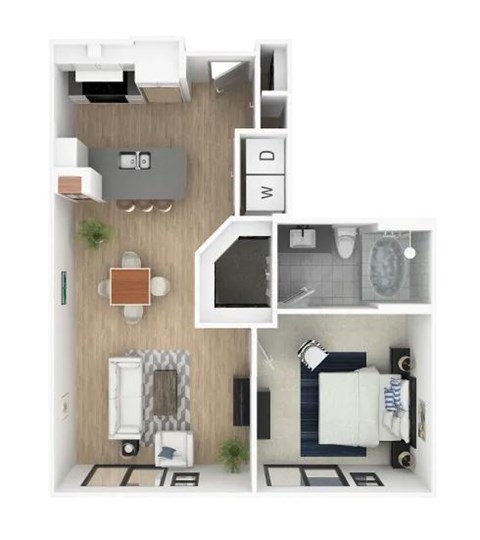 1 bed 1 bath B at Everra Midtown Park Apartments, Dallas, TX