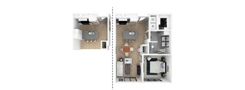 1 bed 1 bath D at Everra Midtown Park Apartments, Dallas, Texas