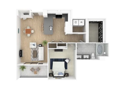 1 bed 1 bath F at Everra Midtown Park Apartments, Texas