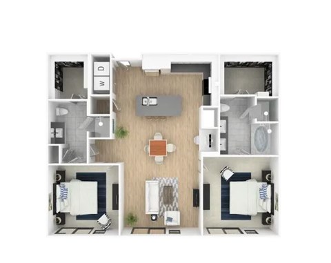 2 bed 2 bath B at Everra Midtown Park Apartments, Dallas, TX